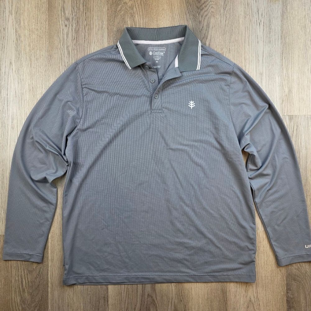 Coolibar Erodym UPF 50+ Long Sleeve Polo Size XL